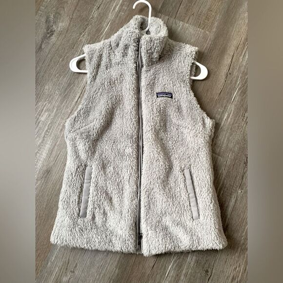 Patagonia Los Gatos Fleece Vest Teddy Fuzzy Recycled Salt Grey Gray Size S M - Picture 1 of 11